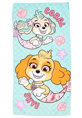 Paw Patrol Mermaid Beach Towel Swimming Holiday Skye 140 X 70 Microfibre • £10.99