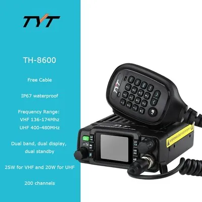 TYT TH-8600 Dual Band Mini IP67 Mobile Transceiver Waterproof Car Radio 2M/70CM • $218.24