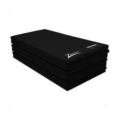 Z-Athletic Folding Panel Mats For Gymnastics Martial Arts Tumbling Black • $364.58