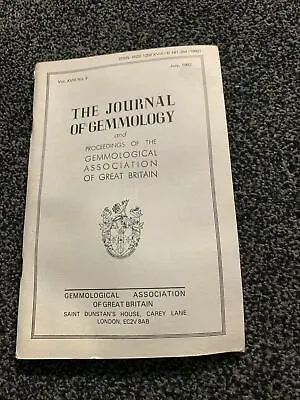 £6.99 • Buy The Journal Of Gemmology July 1982 Vol. XVIII No. 3