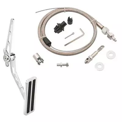 Chrome/Billet Aluminum Throttle Pedal Combo With Mr Gasket Cable Kit • $95.99