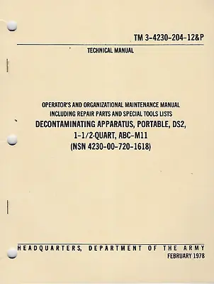 Historical Book Decontaminating Apparatus Portable DS2 ABC-M11 Opr/Maint • $8
