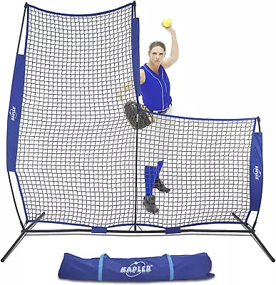 L Screen Baseball Softball Pitching Protection Net 7X7Ft Softball Baseball Scre • $110.29