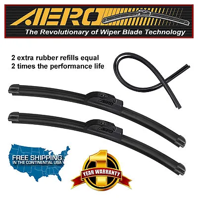 AERO 18 &18  OEM Quality Beam Windshield Wiper Blades + Extra Refills (Set Of 2) • $17.99