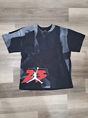 Vintage Michael Jordan Nike Promo Graphic All Over AOP Black Shirt XL • $52.19