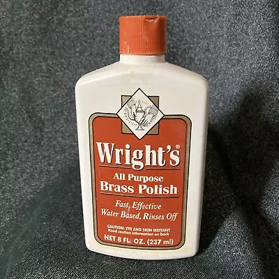 Wright's All Purpose Brass Polish 8 Oz 80% Full Discontinued Bottle Weighs 8oz • $26.36