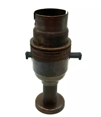 £9.99 • Buy Switched B22 BC Lamp Holder Pedestal Mounted Antique Brass Plated Finish 86mm 
