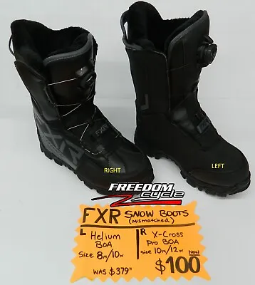 New Fxr Snow Boots Mis-matched Pair Great Boots Great Price One Of A Kind Offer • $99.99