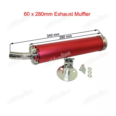 60 X 280mm Motorcycle Exhaust Muffler For Moped Scooter Pit Dirt Moto Bike • $34.95