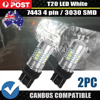 LED Daytime Running Light Car Auto Sidelight Reverse Lamp Bulbs Golbe 7443 W21W. • $16.91