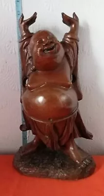 Wooden Happy Laughing Buddha • £34.99