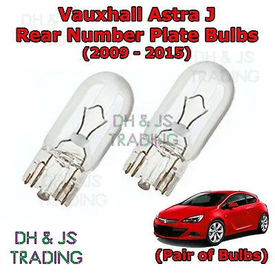 For Vauxhall Astra J Rear Number Plate Bulbs Pair Reg Bulb Lights MK6 (09-15) • $4.10