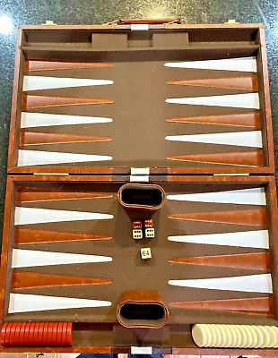 Vintage LARGE SIZE Backgammon Board Game Complete Excellent Cond. • $26