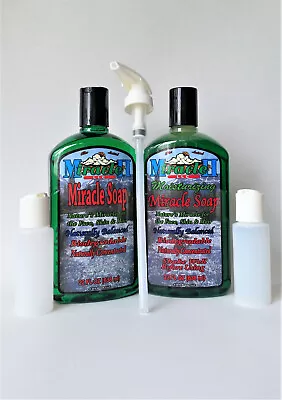 Miracle II Soap Moisturizer Soap Lotion Pump Two 2 Oz Plastic Bottles • $44.75