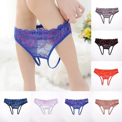 £4.68 • Buy Backless Briefs Crotchless Lace Lingerie Panties See Through Underwear