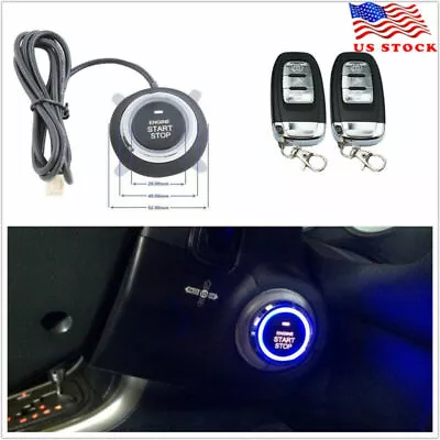 $69.99 • Buy Car Alarm System Keyless Entry Engine Start Push Button Remote Starter 8 Parts