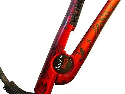 Chi Air 1in Ceramic Hair Straightener Flat Iron Model Red  Floral Flowers • $29.99