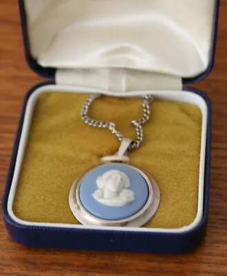 £25 • Buy Vintage Wedgwood Jasperware Pendant Necklace On White Metal Chain. C.1970's