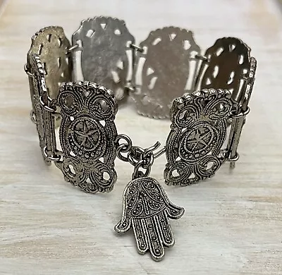 Souvenir Du Maroc Panel Bracelet Hamsa Moroccan Hand Camel Vintage • $18