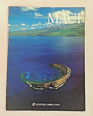 Vintage 1970's United Airlines MAUI MOLOKAI LANAI My Hawaii Souvenir Color Guide • $14.99