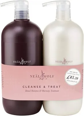 Neal & Wolf Cleanse & Treat Ritual Shampoo & Harmony Treatment 950ml DUO • £49.99