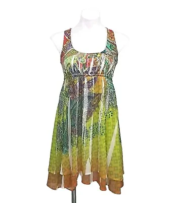 S-Twelve Women's Empire Cut Multiprint Racerback Tunic Dress Small • $29.99