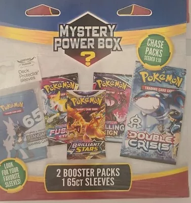 $24.95 • Buy New Pokemon Mystery Power Box 2 Booster Packs W/65 Ct Sleeves Chase Packs R 1:10