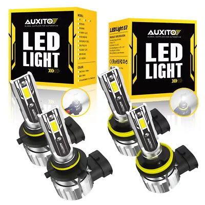 4x AUXITO 9005 H11 LED Combo Headlight Bulbs High Low Beam Kit Extremely White • $35.99