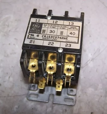 New Ge 30 Amp Contactor 24 Vac Coil 600 Vac 3 Phase 3 Pole Cr153c074aae • $26.99
