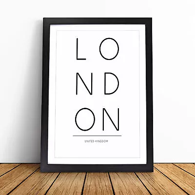 £24.95 • Buy London United Kingdom Typography Framed Wall Art Print Large Picture Poster