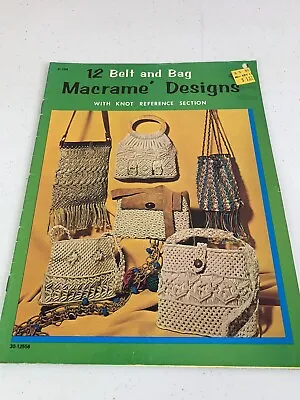 Macrame Pattern Book / Booklet 1971 Macrame 12 Belt & Bag Designs H-194 Karen S. • $4.90