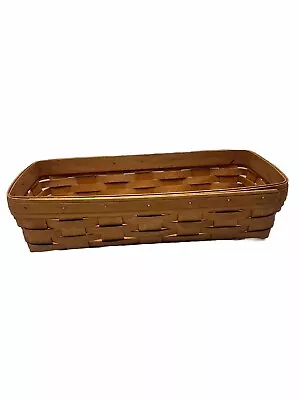 VTG 1997 Longer Berger Classic Bread Basket Honey Brown 14”X7”X4” NO LINER • $24.99