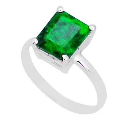 2.71cts Faceted Natural Green Maw Sit Sit 925 Sterling Silver Ring Size 7 Y2148 • $16.79