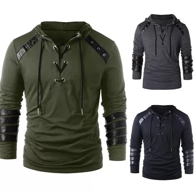 Gray Hoodie For Men With Vintage Court Style Medieval Fashion Sweatshirt • $47.60