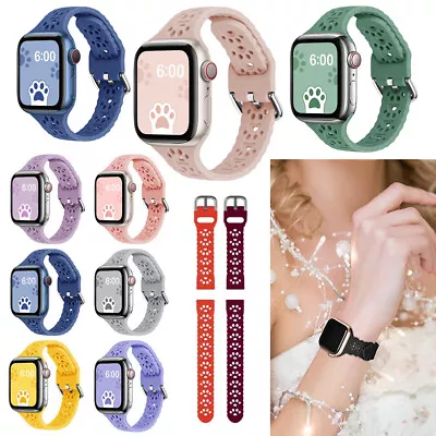 $5.49 • Buy Cat's Paw Hollow-out Silicone Sport Band For Apple Watch Ultra 8 7 6-3 38mm-45mm