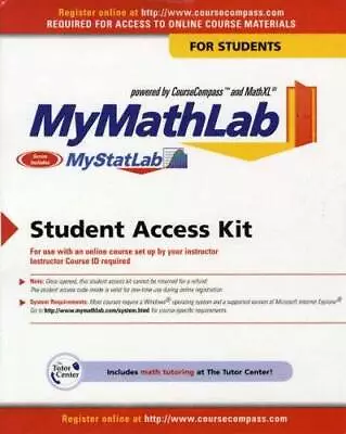 MyMathLab/MyStatLab: Student Version - Printed Access Code - VERY GOOD • $16.60