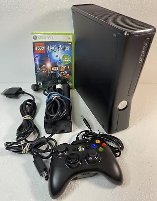 Microsoft XBOX 360S Slim Black Model 1439 250GB Controller & Game Bundle Tested • $80.10