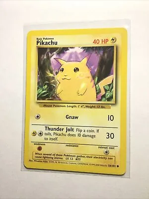 $9.85 • Buy PIKACHU - 58/102 - Base Set - 4th Print - 1999-2000 - Pokemon Card - LP