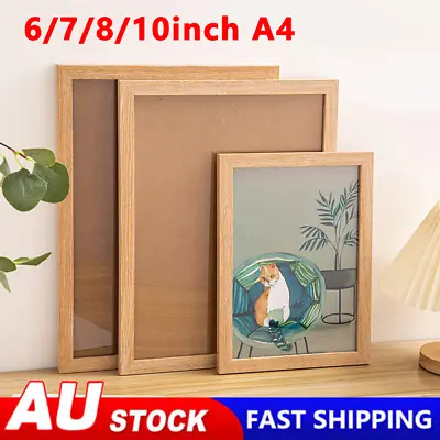 Wooden Photo Picture Frame Wall Art Hanging Frame Poster Frame 6/7/8/10inch A4 • $14.66