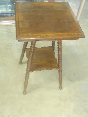 Victorian Style Oak Square Top Table -  Spiral Legs • $299.99