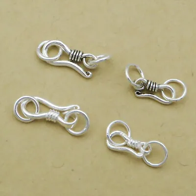 925 Sterling Silver S Hook Clasp Connector W/ Closed Jump Rings For Bracelet • $6.24