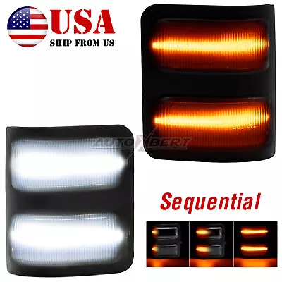 For Ford F350 F250 08-2016 Smoked Lens LED Side Mirror Marker Lights Switch Back • $24.49