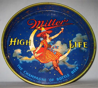 Miller  Girl In The Moon  Metal Beer Tray- Milwaukee Wis • $26.99