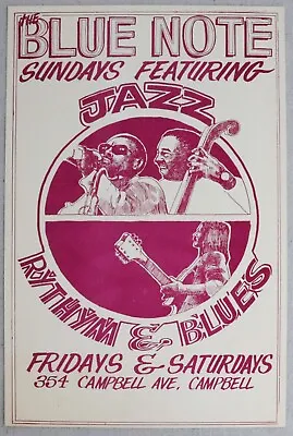 Vintage Blue Note Jazz Club Rhythm & Blues Poster 354 Campbell Ave California • $44.99