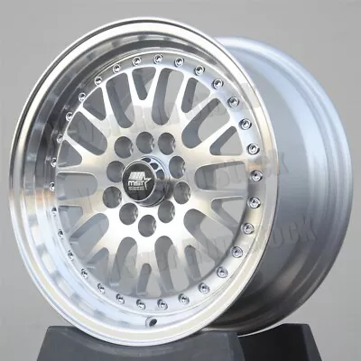 $504.45 • Buy MST MT-10 15x7 5x100/114.3 20 OFFSET MACHINE SILVER MESH W/ RIVET SPORT WHEELS