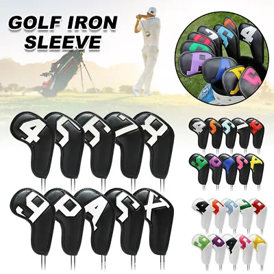 $33.89 • Buy 10Pcs Golf Iron Covers Golf Wedge Cover Golf Club Head Covers Protective Cover
