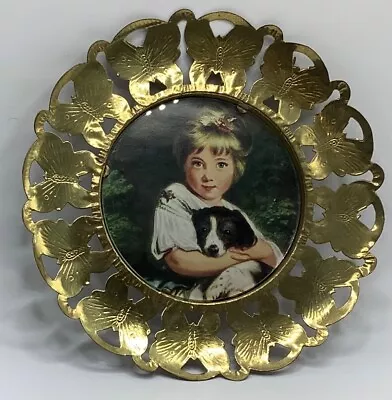 Vintage Metal Brass Die-cut Butterfly Plate Child Wall Hanging Made In England • $25