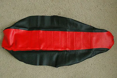 FLU Pleated Red/black Gripper Seat Cover Honda CR125 CR125R CR250 CR250R 2002-07 • $15.99