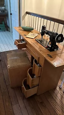 Vintage Singer Sewing Machine In Cabinet • $39.80