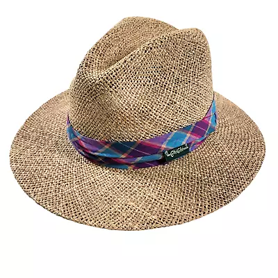 Vintage Chi Chi Men's Straw Golf Hat One Size Made In USA Colorful Plaid Band • $24.95